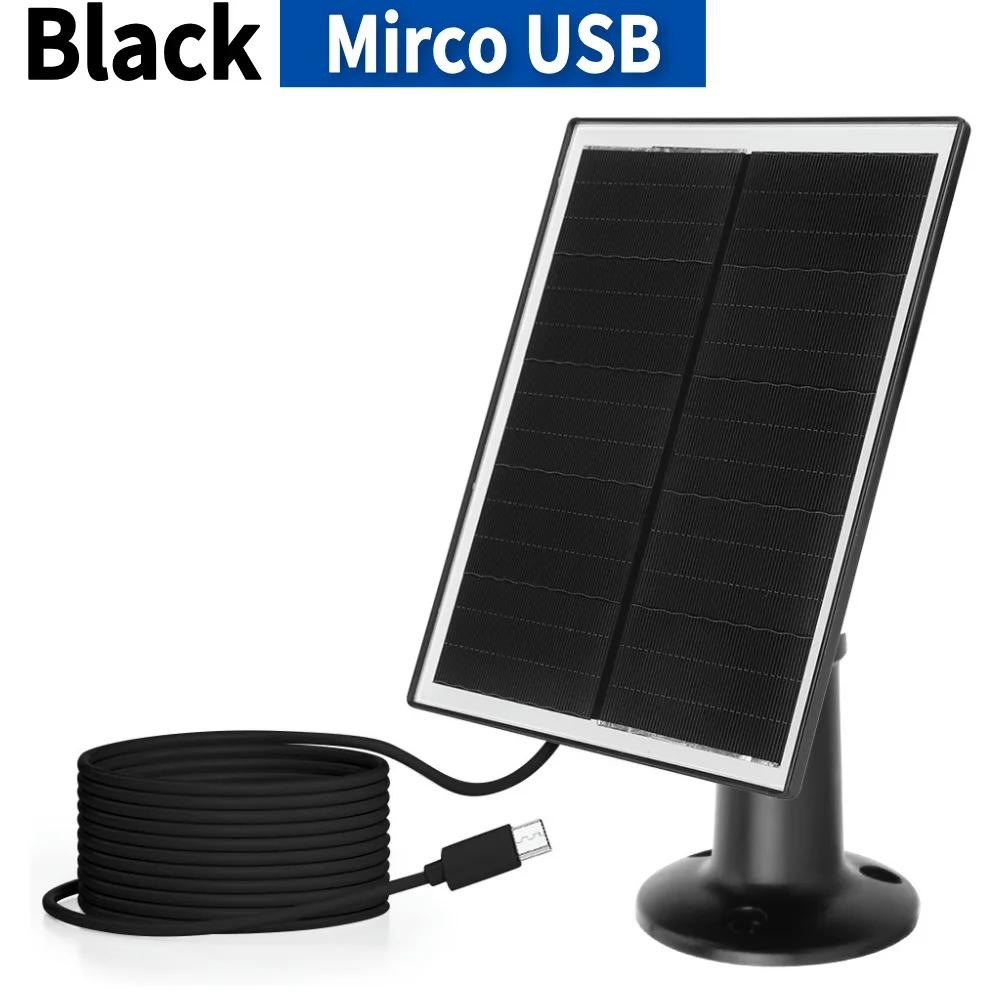 10W 5V IP Monokristallines Sicherheitskamera-Ladegerät Typ-C DC5521 Solarpanel-Kit Wandhalterung IPX6 für intelligente Türklingelkamera