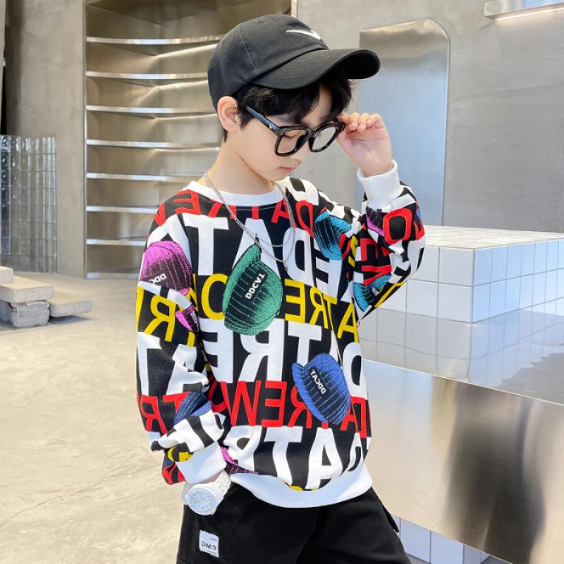 2023 Trendy Korean Pullover Sweatshirt für Jungen für Frühling/Herbst - Mittelgroßes bis großes Kinderoberteil