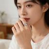 CaiYi S925 Sterling Silver Star & Moon Korean Style Ring for Women – Unique Design, Hollow Star Moon Index Finger Ring
