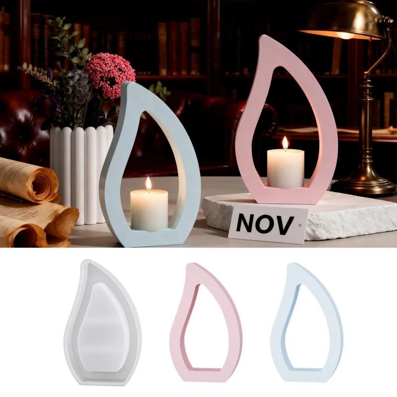 New Diy Water Drop Candle Holder Epoxy Mold Creative Home Decoration Plaster Ornament Silicone Mold