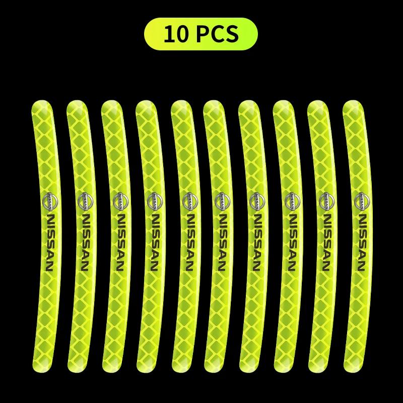 Car Wheel Hub Sticker Reflective Stripe Tape Night Driving Safety Luminous Sticker For Nissan Qashqai X J10 J11 Tiida Juke Teana