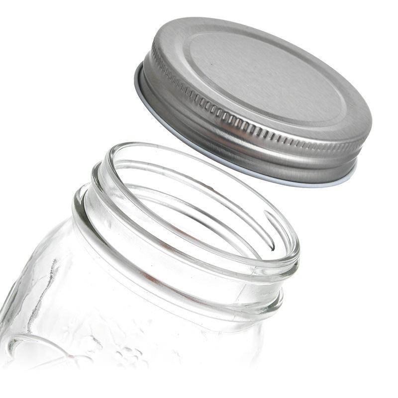 American Style Glass Mason Jar - Transparent Oatmeal Storage, Jam Bottle, Retro Beverage Cup