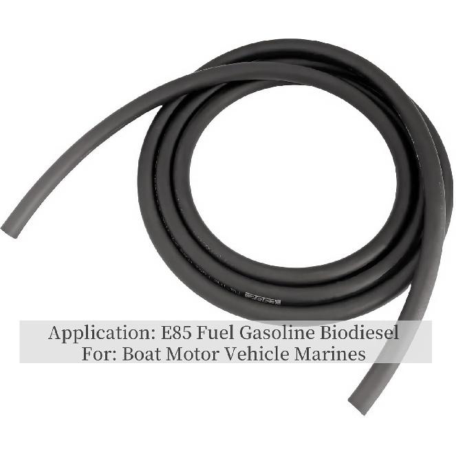 3/8'' Marine Fuel Hose Feed Line Rubber Type A1-15 / SAE J1527 Standards Fits For Ships And Marine Equipment (3/8 Inch 25Ft)