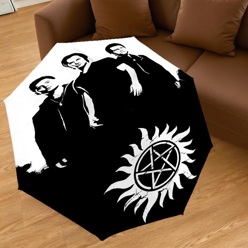 1PC Supernatural Winchester Umbrella-8-Rib Reinforced, Automatic Open, Lightweight & Durable, Cute Fashion Accessory for Outdoor-W122