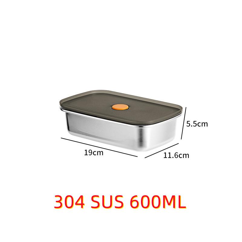 Portable Food Fruit Bento Box 304 Stainless Steel Lunch Box With Lid Snacks Containers Box Leak-Proof Storage Fresh-keeping Box