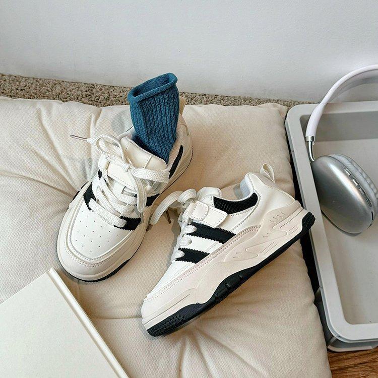 

Girls board shoes 2025 spring and autumn new children s sports shoes fashion versatile little white shoes soft sole non-slip girls shoes 37 yards inner length 22.9 cm чёрный