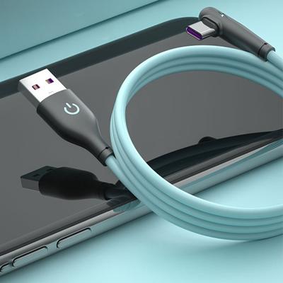 Cablu de date din cauciuc moale lichid, 12W, cu două culori, potrivit pentru încărcarea rapidă a telefoanelor mobile cu cablu de date TYPE-C