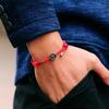 Vintage Mens Bracelet Rope Stainless Steel Viking Cross Braslet Sliding Adjustable 3mm Marine String Braclet Accessories Hombre