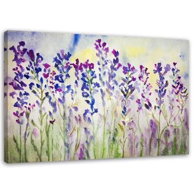 Canvas Print, Purple Flowers In a Meadow