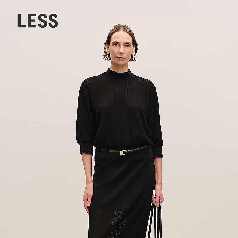 LESS Spring 2026 Cotton Blend Cropped Knit Sweater