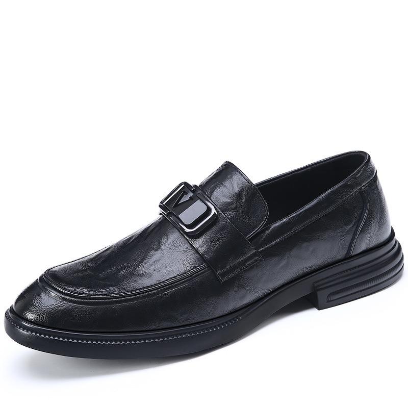 Autumn British Leather Shoes Men's New Formal Soft-soled Men's Shoes Business One-pedal Versatile Casual Leather Shoes Men