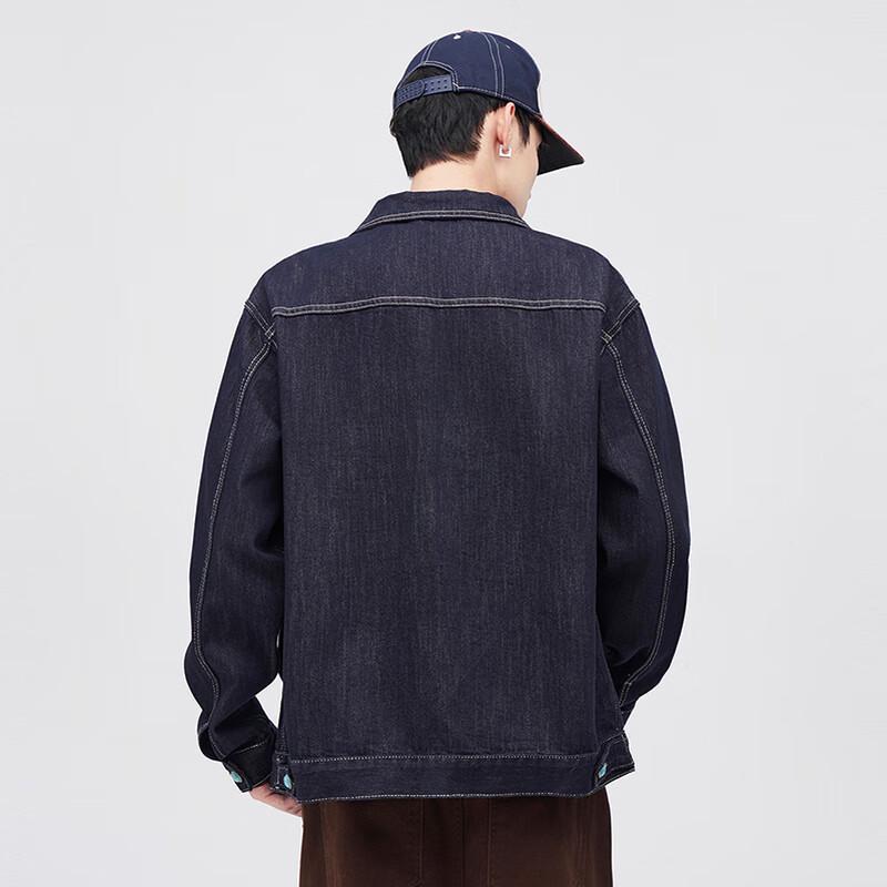 Herren Locker Geschnittene Gewaschene Denim Workwear Jacke