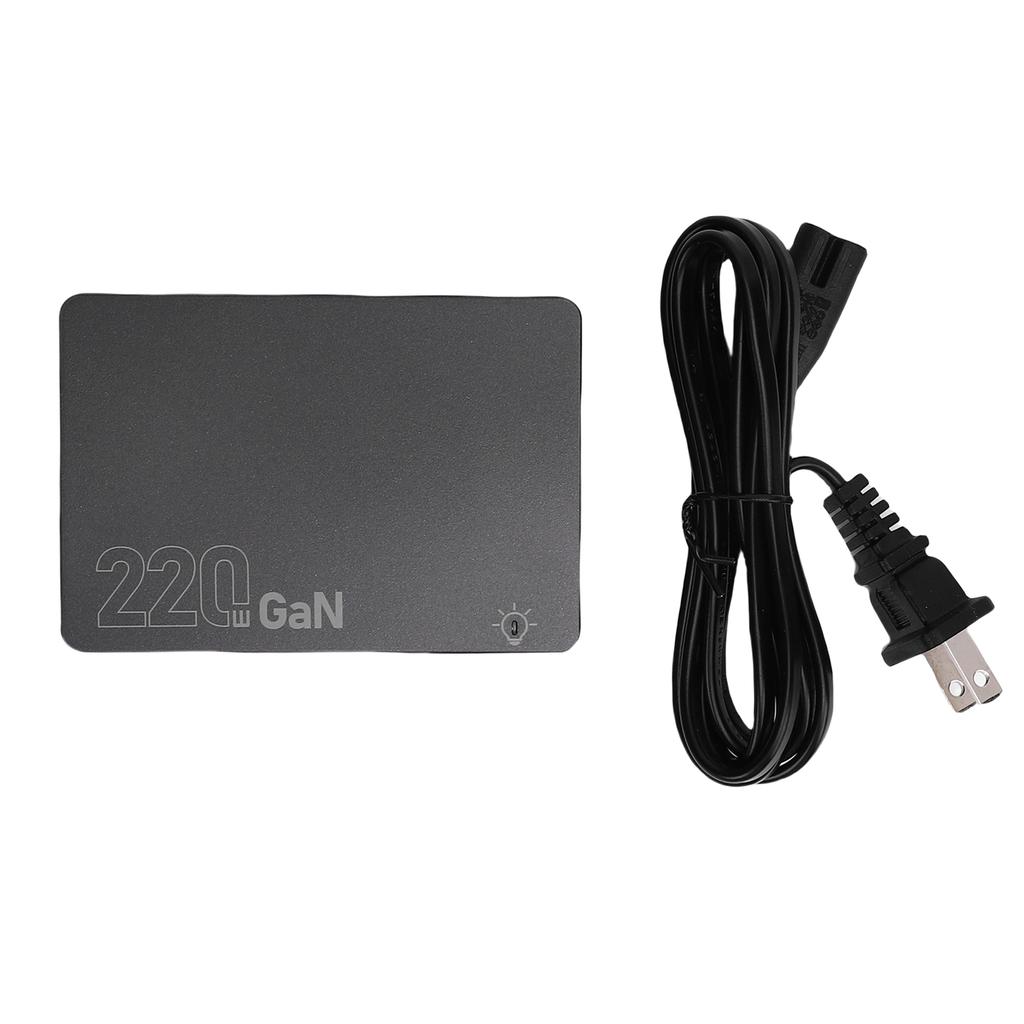 220W USB C Fast Charging Station GaN High Efficiency Portable USB C Charging Hub for PD 100W Laptop US Plug