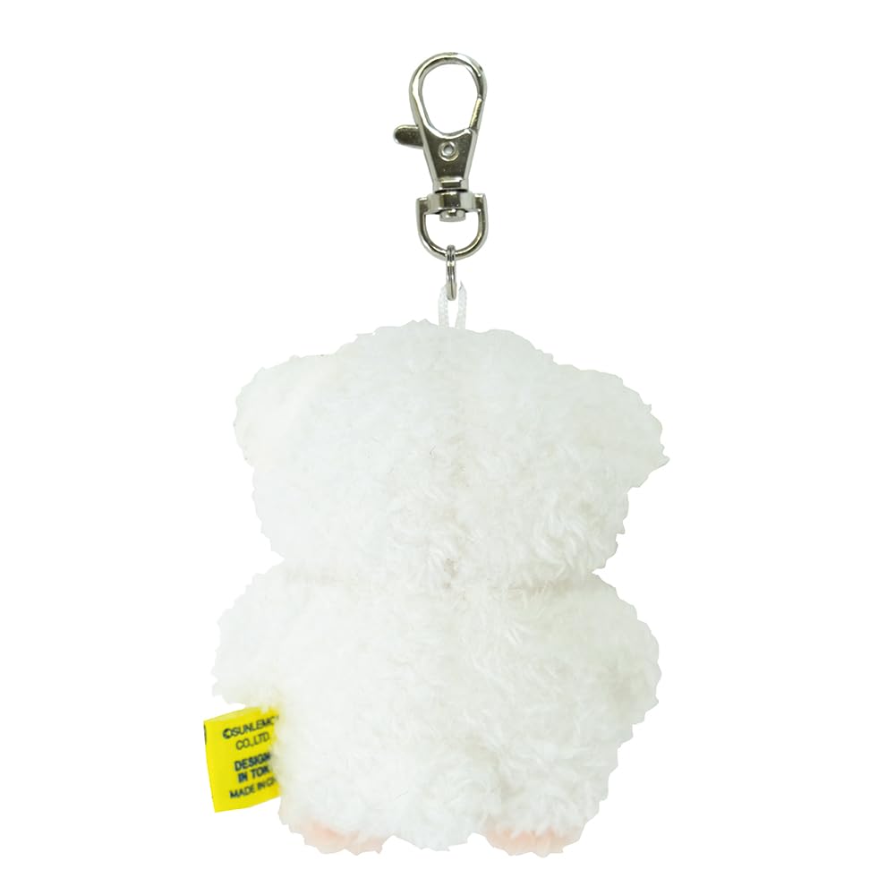 SunLemon Fluffy Watton Keychain Dog White 8 X 4 X Bag Charm Keychain Animal Plush Toy Cute 13.5cm P-1813