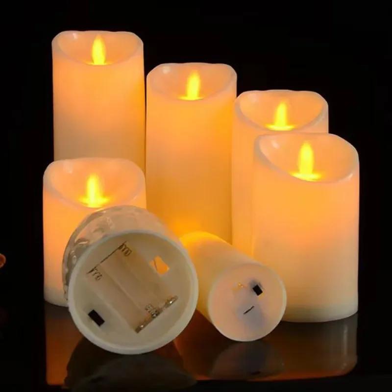 6Pcs Flameless LED Candles with Remote Control Timer Battery Operated  Flickering Candle for Home Party Wedding Christmas Decor