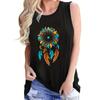 PLUS SIZE Printed Summer Women's Loose and Personalized Dream Catcher Mesh Printed Vest Top T-shirt Comfortable Sleeveless