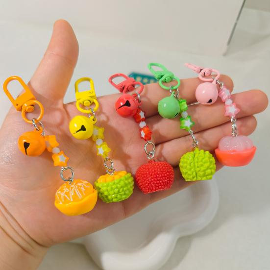 Bag Pendant Star Fruit Shape Bag Hanging Ornament with Bell Sound Stress Relief Charm Key Chain Hanging Ornament