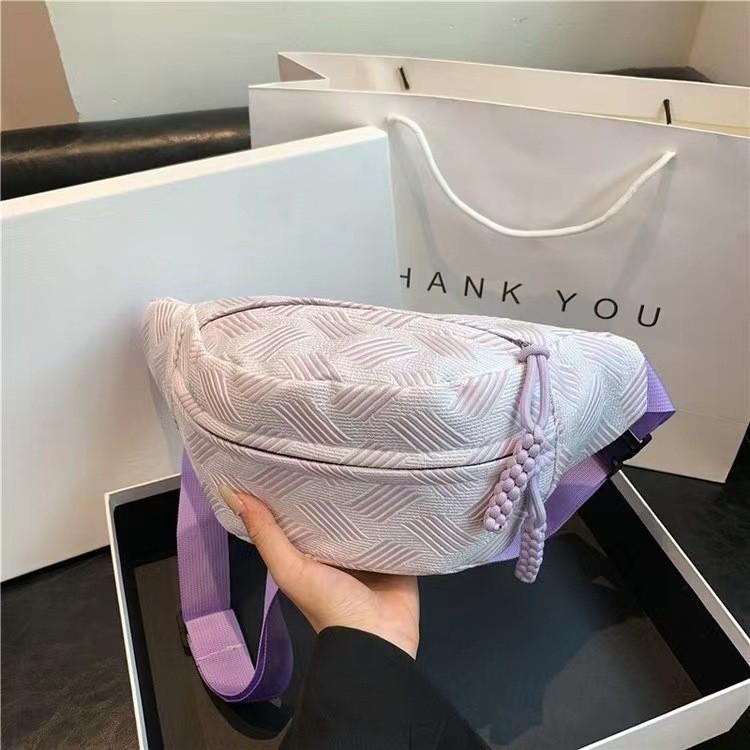 Trendy Korean Casual Commuter Crossbody Waist Bag For Fall 2024 In Cute Soft Colors