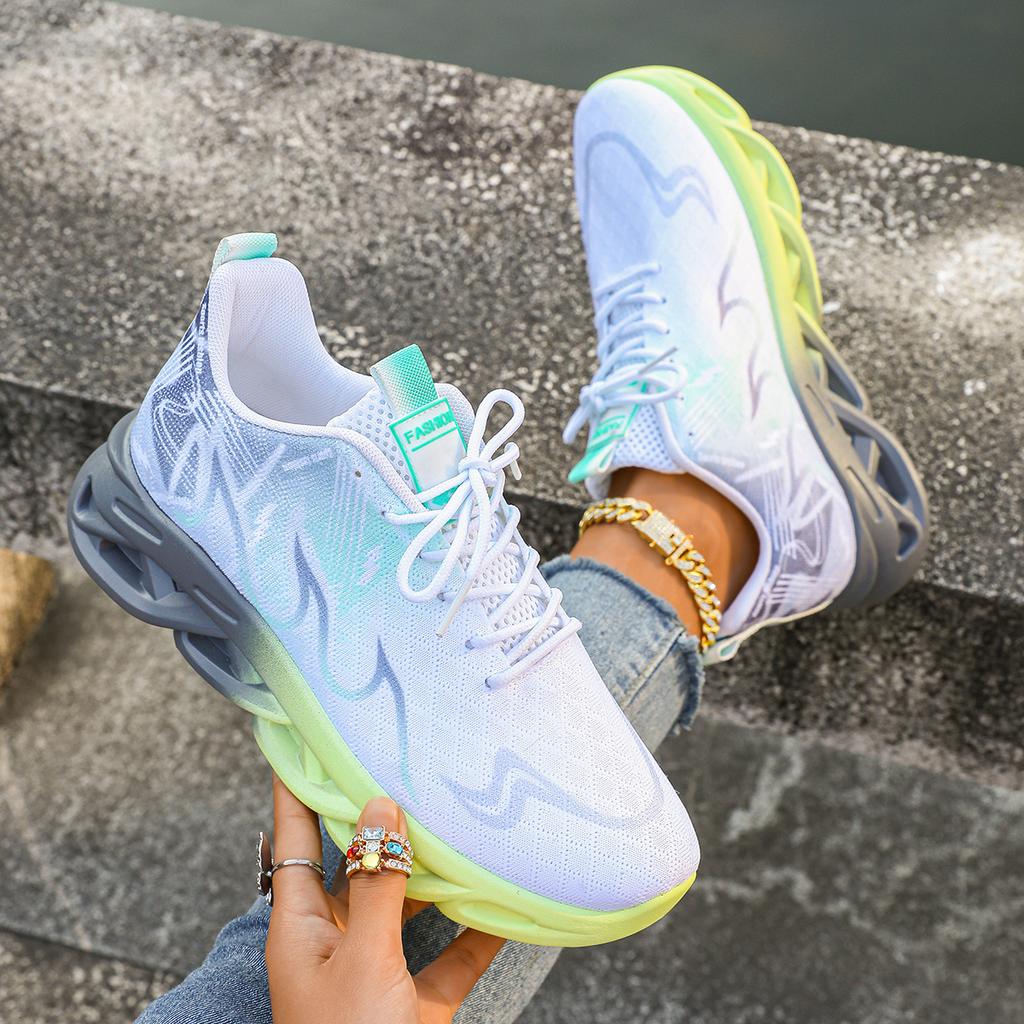 Paar Laufschuhe Herren Damen Leichtgewicht Mesh Atmungsaktiv Bequem Flach Weich Tennisschuhe Sommer Schnür-Sneakers Mann