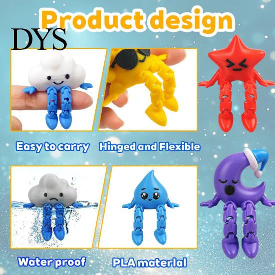 Portable Desktop Decoration Weather Gnome Figurine, 3D Printed Poseable Series Desk Toy, Miniature Trendy Ornaments Creative Collectible Decor