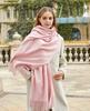 Classic Simple Solid Wool Blend Scarf Women Men Fall Winter High Quality Woolen Shawl Thick Warm Tassel Muffler Female Male Wrap