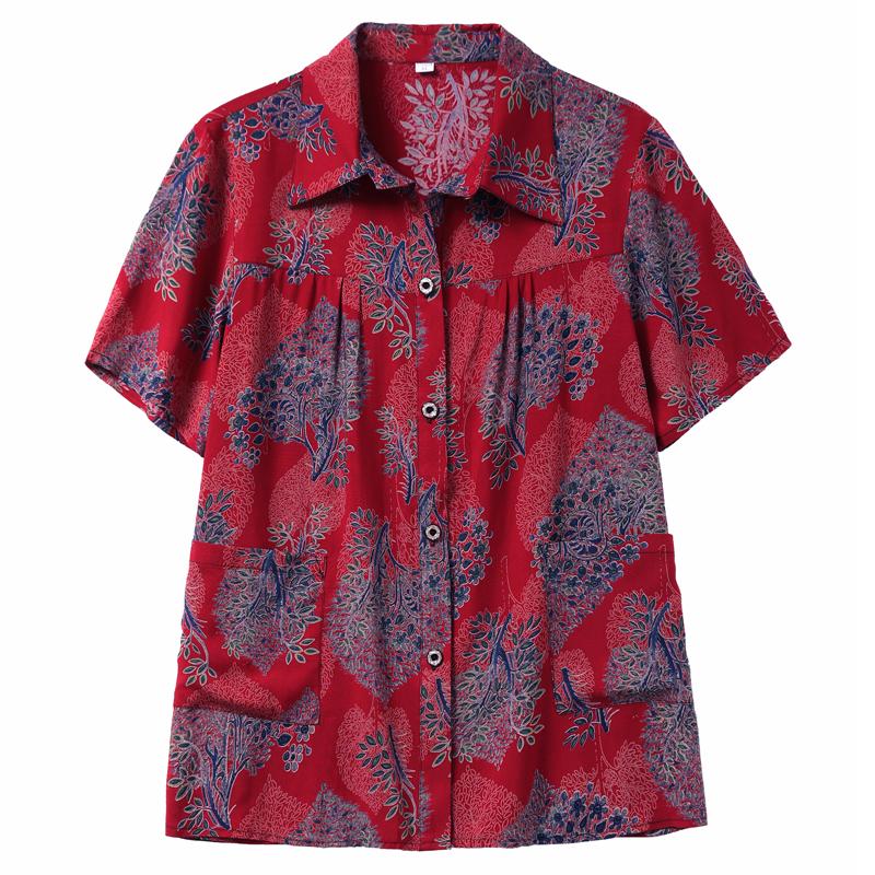 Summer Plus Size Shirts Women's Elegant Short Sleeve Summer Ladies Tops