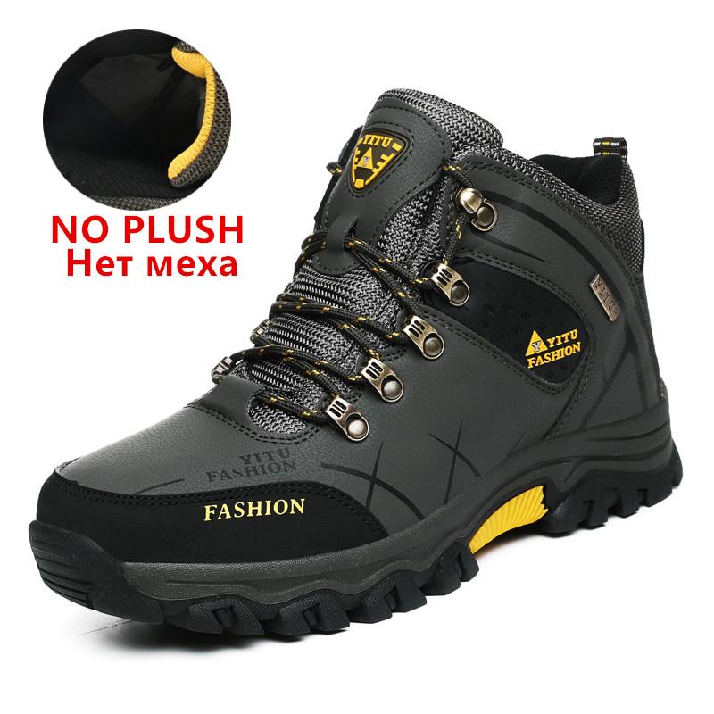 Winter Warme Plüsch Schneestiefel Hohe Qualität Wasserdichtes Leder Herrenstiefel Outdoor Gummi Schnürung Stiefeletten Herren Sneaker Größe 39-47