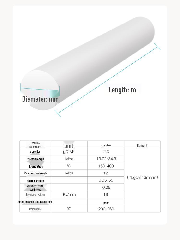 White High-Temperature Resistant PTFE Plastic Rod
