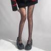 Ultra-Thin Polka Dot Pantyhose: Red Heart Black Silk Japanese Style