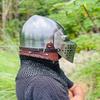 Nurnberg Bascinet Hounskell Helmet  Barbuta Chainmail Steel Helmet  Medieval Knight Chainmail Hand Forged Armor Helmet  Best Gift