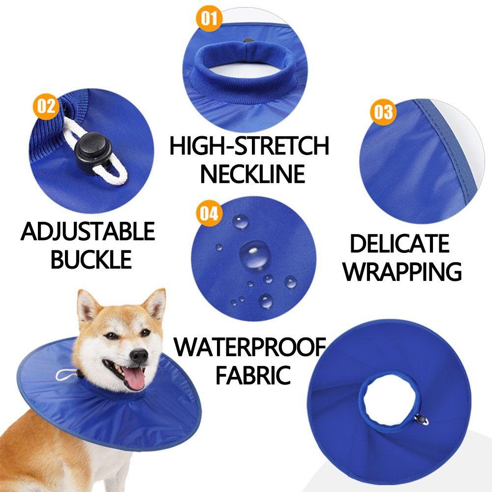 Oxford Cloth Pet Neck Cone Adjustable Cat Cone Elizabethan Collar Pet Recovery Collars  Cats