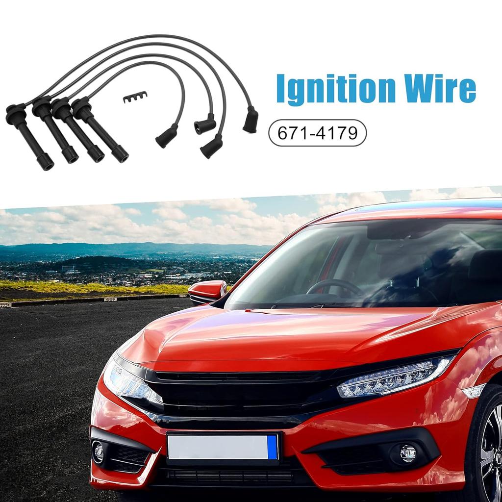 Auto Car Engine Spark Plug Cable 671-4179 Ignition Wire for Honda Civic 1999-2000 Set of 4