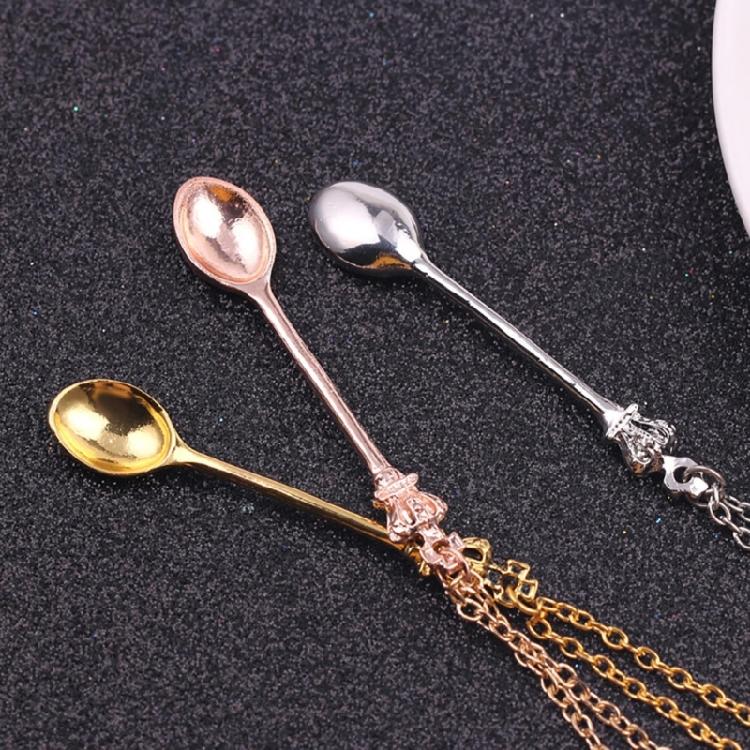 4 Colors Spoon Necklace Spice Spoon Necklace Adjustable Spoon Pendant