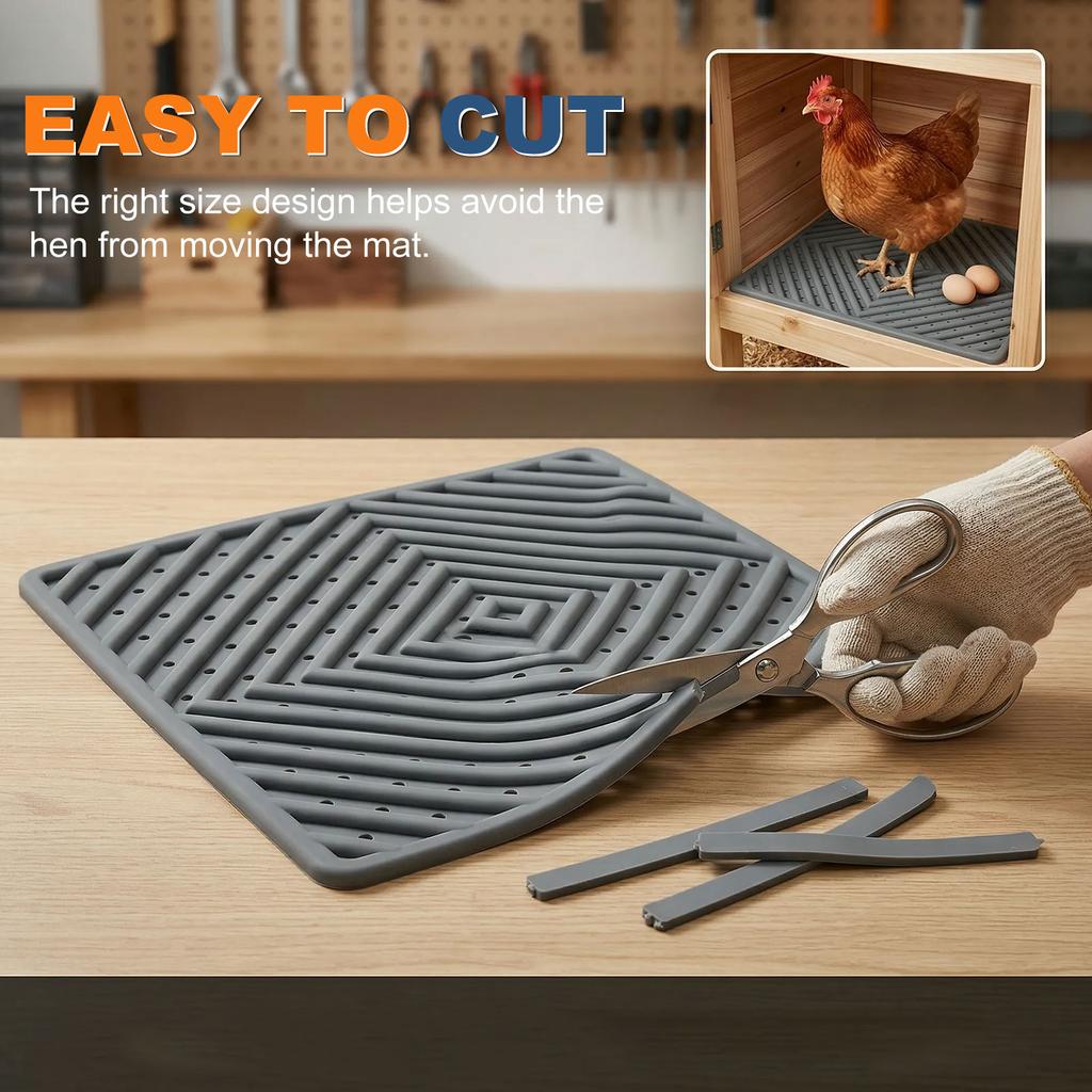 4Pcs Silicone Chicken Nesting Pad 12 Inch Cuttable Chicken Egg Laying Mat Reusable Hen Nesting Pad Chicken Coop Bird Nest Mat