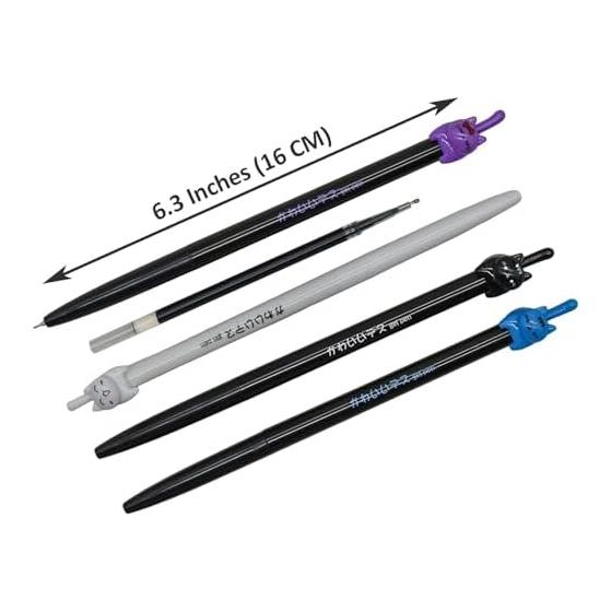 Maydahui Cute Animal Cat Gel Pens 12 Pack 0.5mm Black Ink Pens for Journaling, Fun Stationery, and Gifts