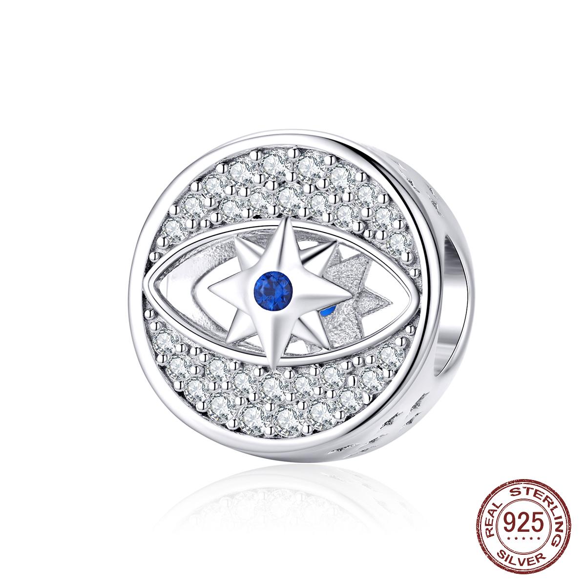 

925 повезло голубые глаза ясно охрана очарование бисер серебро подходят женщины обаяние браслет DIY украшения