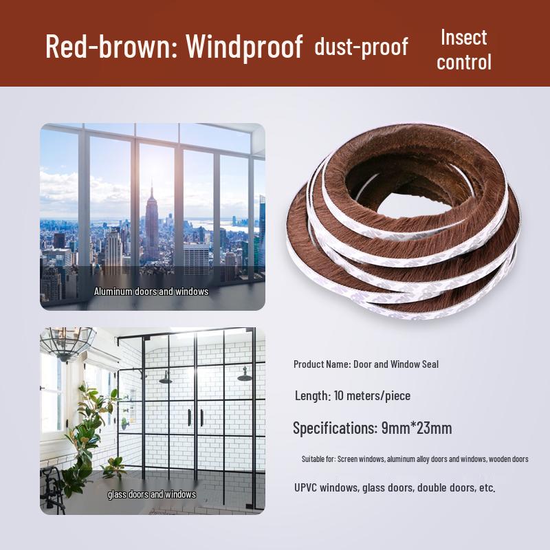 Aluminum Alloy and uPVC Push-Pull Window and Door Weatherstripping Seal