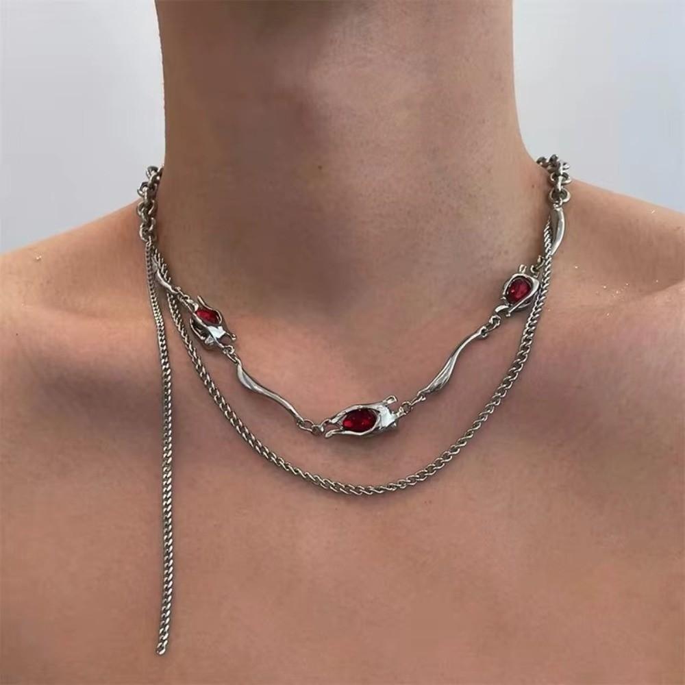 Adjustable Tassel Necklace Y2K Choker Chain Fashion Zircon Choker Necklace  Men