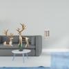 Reindeer Statue Sitting Standing Deer Figurines Home Decor with Miniature Bookcase Double Doors Wood