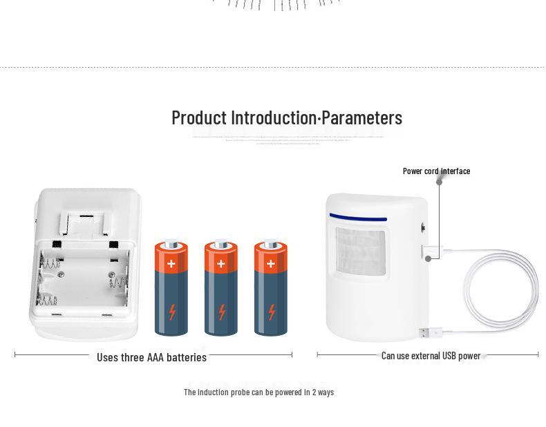 Plug-in Infrared Sensor Doorbell with 38 Melodies and Motion Detection for Home and Commercial Use