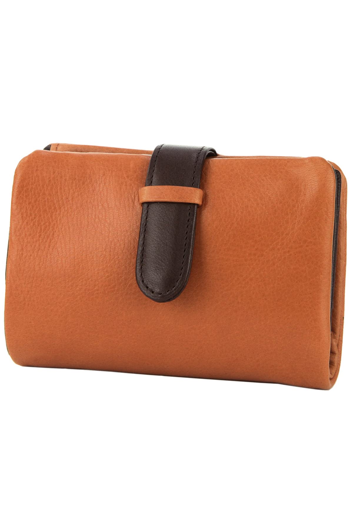 

Кошелек двойного сложения из натуральной кожи Lyon 4355 Orange x Chocolate [Albero] AL-4355-40 женский