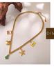 Colar Pingente de Natal DIY Europeu e Americano: Aço Inoxidável Banhado a Ouro 18K, Design de Desenho Animado Fashion para Mulheres.
