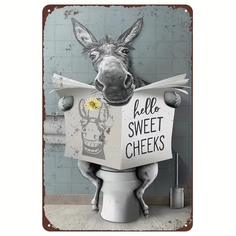 1pc Vintage Bathroom Metal Sign  Tin Sign , Wall Decor For Home Bathroom Toilet, 8x12 Inches