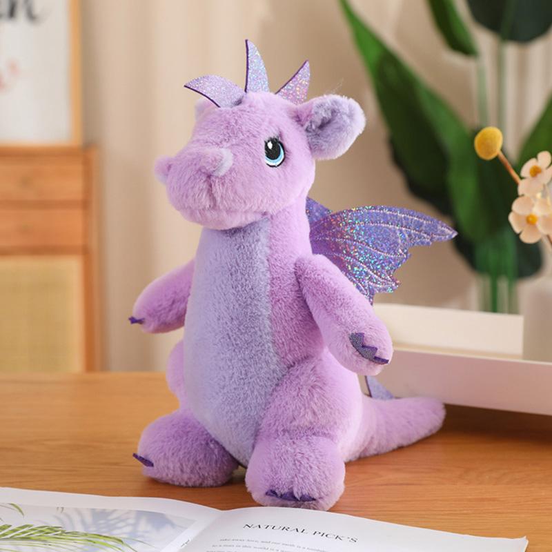 2232Cm Staand Fantastisch Dinosaurus Pluche Speelgoed Gevuld Groen Paars Blauw Dino Cartoon Pluche Knuffel Kalmerend Cadeau 32cm