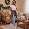 Women's Casual Plaid Long Sleeve Lapel Collar Cardigan Shirt