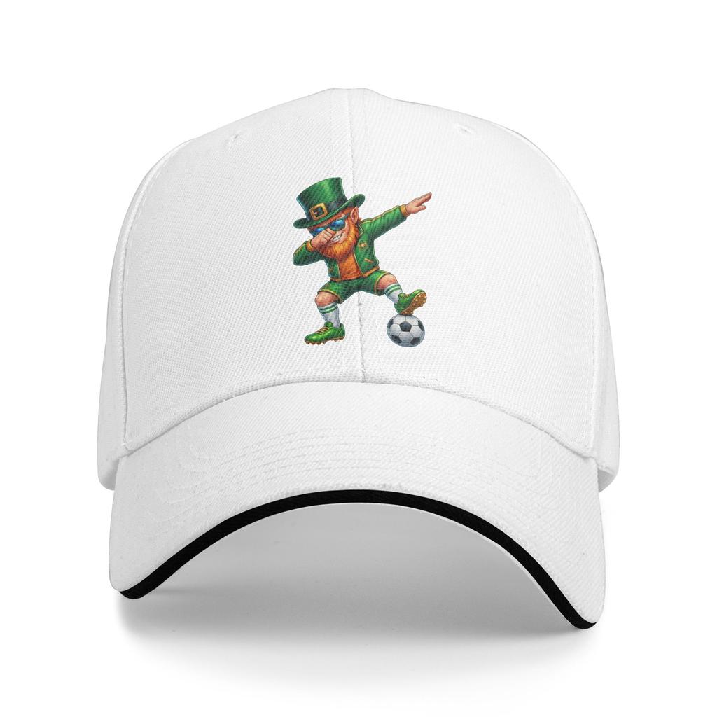 Leprechaun Palying Soccer Player St Patricks Day Casual Baseball Cap Trucker Hat Kpop Rock Hip Hop Hats Unisex Baseball Caps