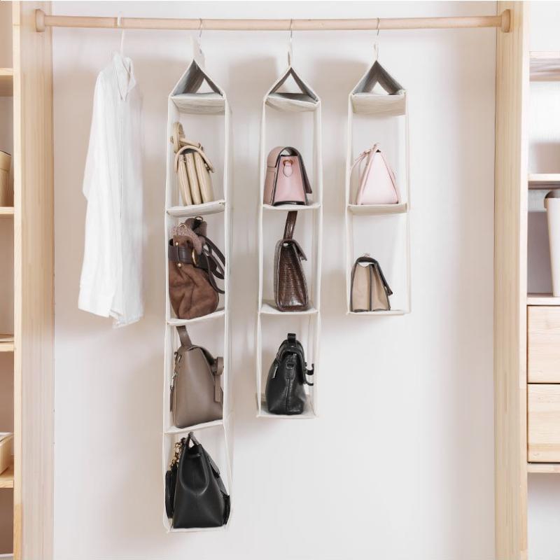 Dust-proof Multi-Layered Fabric Wall-Mounted Dormi Storage Ra Bag Hanging Organizer Closet Storage Bag for Bedroom Organization
