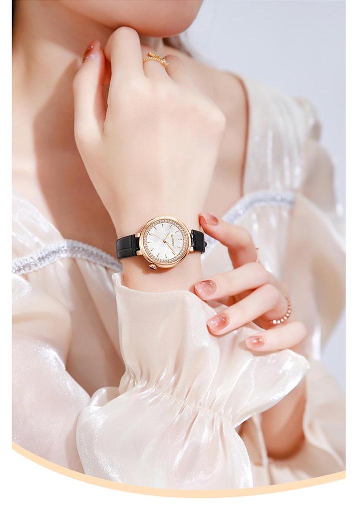 Sanda Women's Diamond-Studded Quartz Watch: Fashionable, Light Luxury, Versatile Steel Band 