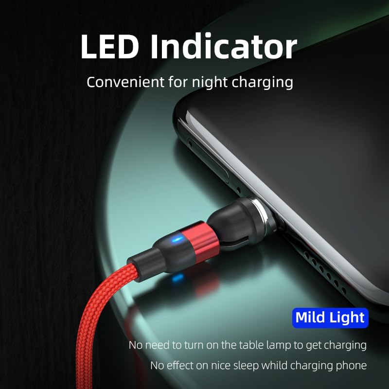 Magnetic Charging USB Cable of 3 2m Micro USB Micro USB Cable 2m Cable, 3-in-1 [Set (1m + + 3m)] 360° + 180° Rotation, Magnetic, Dustproof,