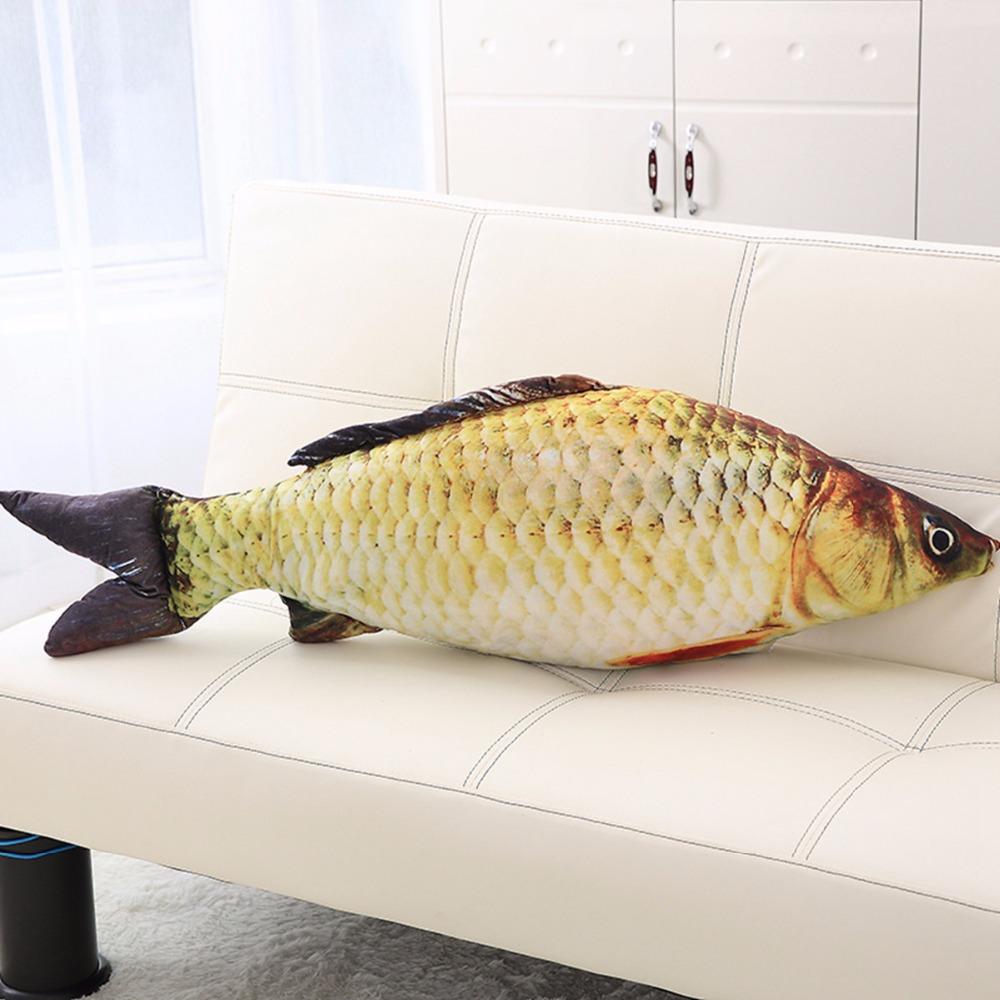 60/75/100/120cm 3D Simulation Carp Plush Toys Stuffed Soft Animal Fish Plush Pillow Creative Sofa Pillow Cushion Gift Kids Toy